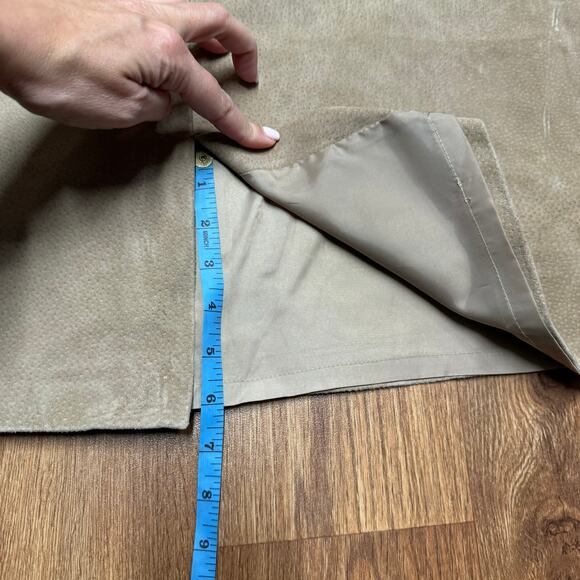Modern Images Suede Skirt Womens 4 Midi 100% Leather Light Brown Tan Old Money - Picture 10 of 10